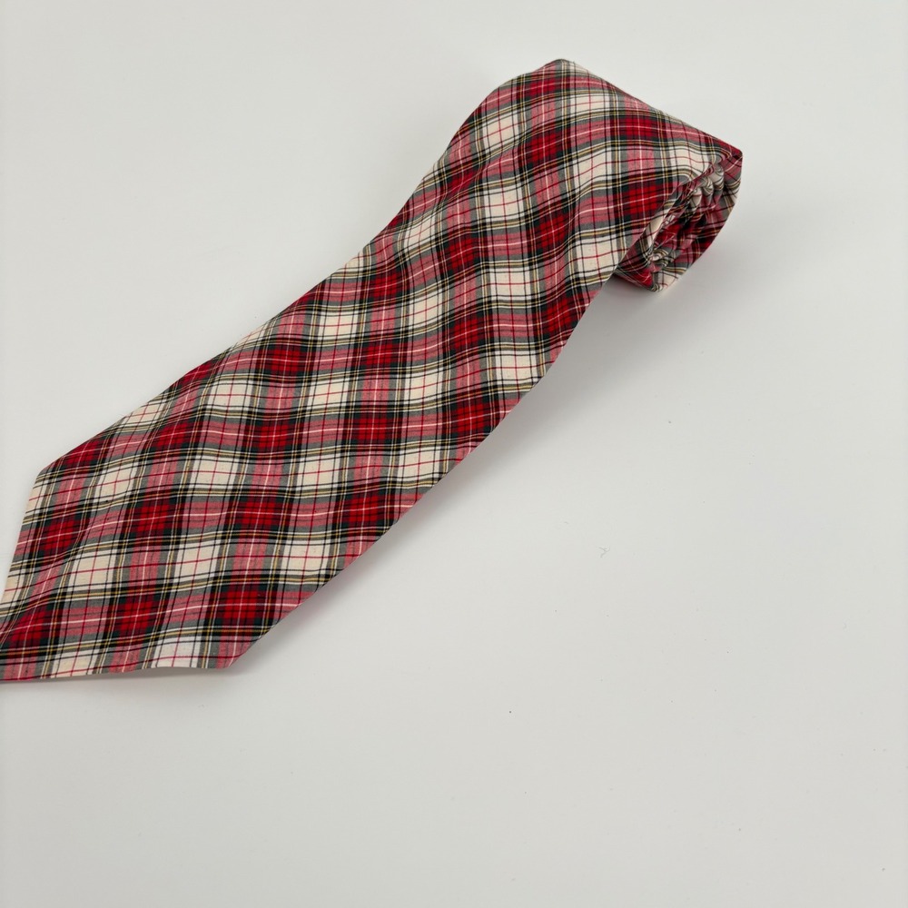 D&J Anderson Ltd Scotland Plaid 100% Cotton Men's Necktie 58"L x 4" W Nordstrom